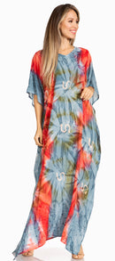 Sakkas Pilar Petit Women's Casual Long Short Sleeve Beach Maxi Caftan Kaftan Dress