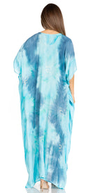 Sakkas Pilar Petit Women's Casual Long Short Sleeve Beach Maxi Caftan Kaftan Dress