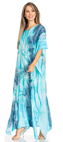 Sakkas Pilar Petit Women's Casual Long Short Sleeve Beach Maxi Caftan Kaftan Dress