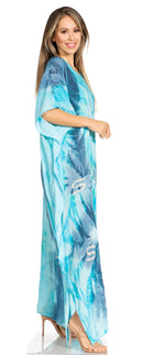 Sakkas Pilar Petit Women's Casual Long Short Sleeve Beach Maxi Caftan Kaftan Dress