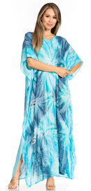 Sakkas Pilar Petit Women's Casual Long Short Sleeve Beach Maxi Caftan Kaftan Dress