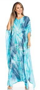 Sakkas Pilar Petit Women's Casual Long Short Sleeve Beach Maxi Caftan Kaftan Dress