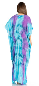 Sakkas Pilar Petit Women's Casual Long Short Sleeve Beach Maxi Caftan Kaftan Dress