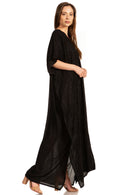 Sakkas Pilar Petit Women's Casual Long Short Sleeve Beach Maxi Caftan Kaftan Dress