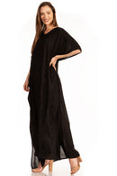 Sakkas Pilar Petit Women's Casual Long Short Sleeve Beach Maxi Caftan Kaftan Dress
