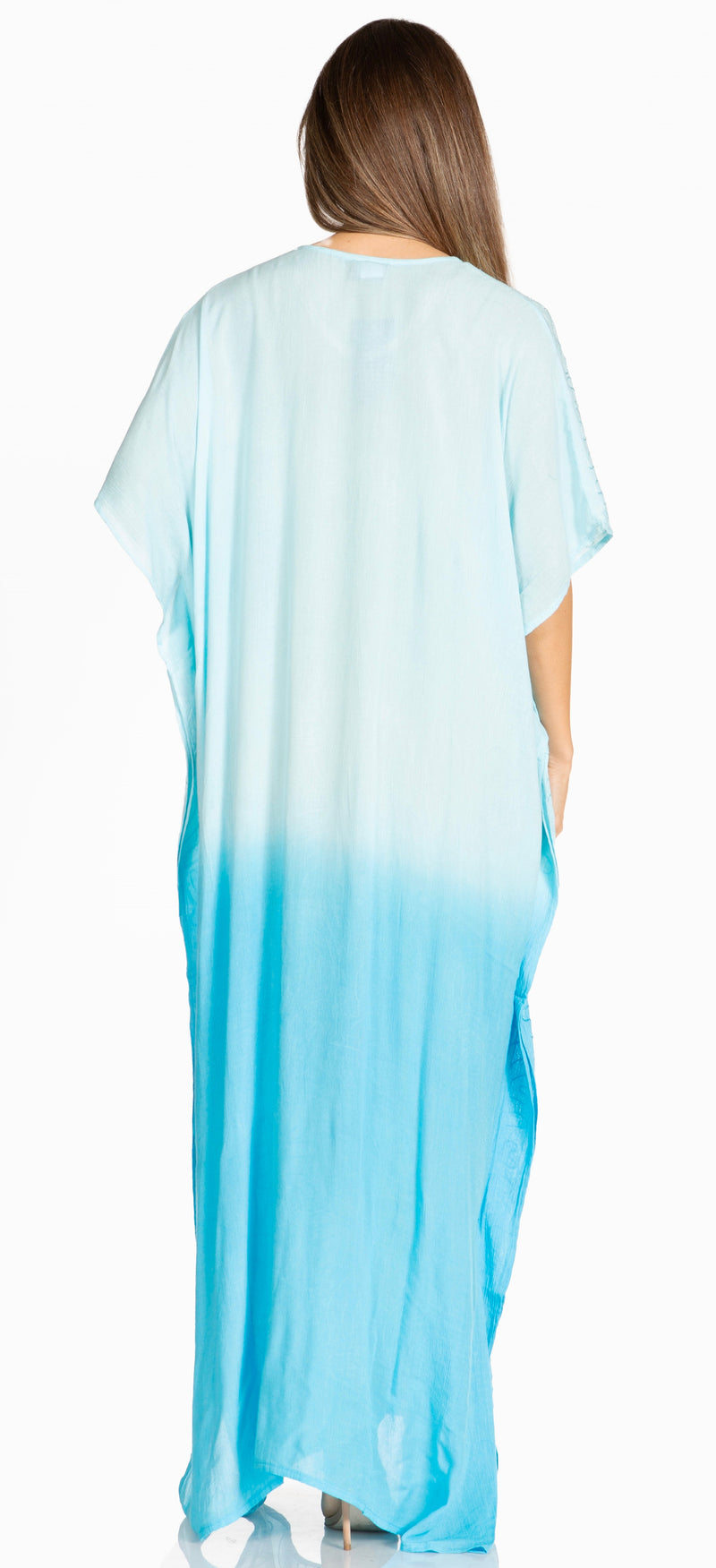 Sakkas Pilar Petit Women's Casual Long Short Sleeve Beach Maxi Caftan Kaftan Dress