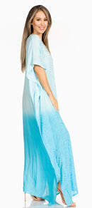 Sakkas Pilar Petit Women's Casual Long Short Sleeve Beach Maxi Caftan Kaftan Dress