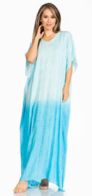 Sakkas Pilar Petit Women's Casual Long Short Sleeve Beach Maxi Caftan Kaftan Dress