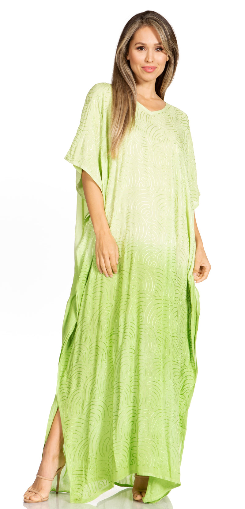 Sakkas Pilar Petit Women's Casual Long Short Sleeve Beach Maxi Caftan Kaftan Dress