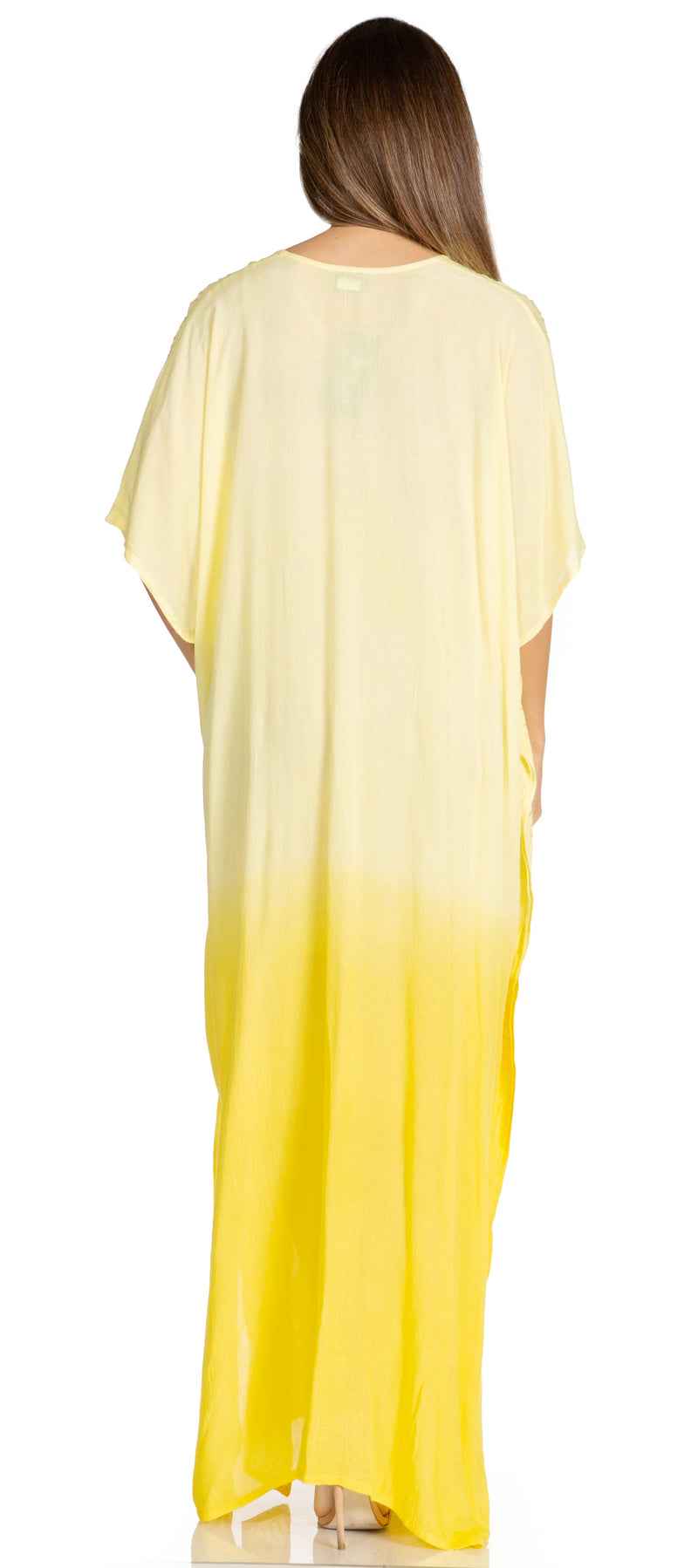 Sakkas Pilar Petit Women's Casual Long Short Sleeve Beach Maxi Caftan Kaftan Dress
