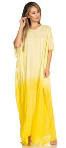 Sakkas Pilar Petit Women's Casual Long Short Sleeve Beach Maxi Caftan Kaftan Dress