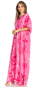 Sakkas Pilar Petit Women's Casual Long Short Sleeve Beach Maxi Caftan Kaftan Dress