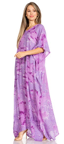 Sakkas Pilar Petit Women's Casual Long Short Sleeve Beach Maxi Caftan Kaftan Dress