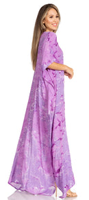 Sakkas Pilar Petit Women's Casual Long Short Sleeve Beach Maxi Caftan Kaftan Dress