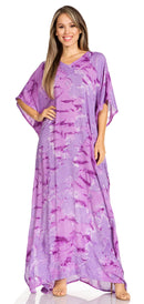 Sakkas Pilar Petit Women's Casual Long Short Sleeve Beach Maxi Caftan Kaftan Dress