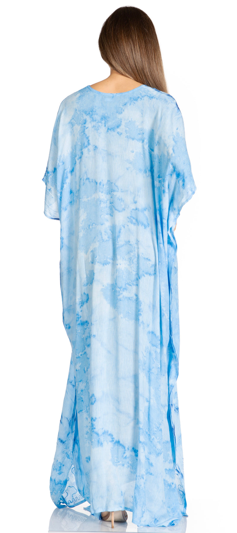 Sakkas Pilar Petit Women's Casual Long Short Sleeve Beach Maxi Caftan Kaftan Dress