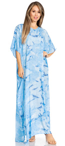 Sakkas Pilar Petit Women's Casual Long Short Sleeve Beach Maxi Caftan Kaftan Dress