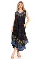 Sakkas Starlight Second Caftan Tank Dress/Cover Up Tie Dye Womens Beach Kaftan