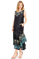 Sakkas Starlight Second Caftan Tank Dress/Cover Up Tie Dye Womens Beach Kaftan