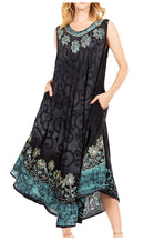 Sakkas Starlight Second Caftan Tank Dress/Cover Up Tie Dye Womens Beach Kaftan
