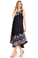 Sakkas Starlight Second Caftan Tank Dress/Cover Up Tie Dye Womens Beach Kaftan