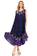 Sakkas Starlight Second Caftan Tank Dress/Cover Up Tie Dye Womens Beach Kaftan