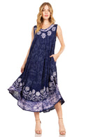 Sakkas Starlight Second Caftan Tank Dress/Cover Up Tie Dye Womens Beach Kaftan