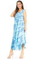 Sakkas Starlight Second Caftan Tank Dress/Cover Up Tie Dye Womens Beach Kaftan