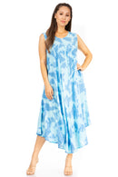 Sakkas Starlight Second Caftan Tank Dress/Cover Up Tie Dye Womens Beach Kaftan