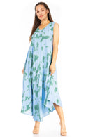 Sakkas Starlight Second Caftan Tank Dress/Cover Up Tie Dye Womens Beach Kaftan