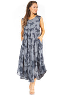 Sakkas Starlight Second Caftan Tank Dress/Cover Up Tie Dye Womens Beach Kaftan