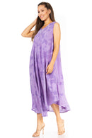 Sakkas Starlight Second Caftan Tank Dress/Cover Up Tie Dye Womens Beach Kaftan