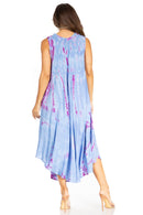 Sakkas Starlight Second Caftan Tank Dress/Cover Up Tie Dye Womens Beach Kaftan