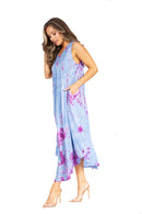 Sakkas Starlight Second Caftan Tank Dress/Cover Up Tie Dye Womens Beach Kaftan