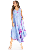 Sakkas Starlight Second Caftan Tank Dress/Cover Up Tie Dye Womens Beach Kaftan