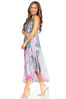 Sakkas Starlight Second Caftan Tank Dress/Cover Up Tie Dye Womens Beach Kaftan