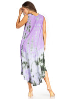 Sakkas Starlight Second Caftan Tank Dress/Cover Up Tie Dye Womens Beach Kaftan