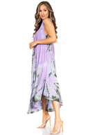 Sakkas Starlight Second Caftan Tank Dress/Cover Up Tie Dye Womens Beach Kaftan