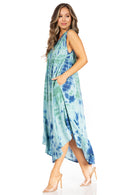Sakkas Starlight Second Caftan Tank Dress/Cover Up Tie Dye Womens Beach Kaftan