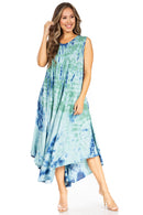 Sakkas Starlight Second Caftan Tank Dress/Cover Up Tie Dye Womens Beach Kaftan