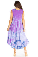 Sakkas Starlight Second Caftan Tank Dress/Cover Up Tie Dye Womens Beach Kaftan