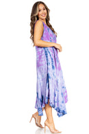 Sakkas Starlight Second Caftan Tank Dress/Cover Up Tie Dye Womens Beach Kaftan