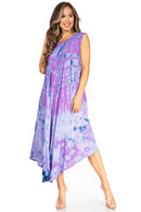Sakkas Starlight Second Caftan Tank Dress/Cover Up Tie Dye Womens Beach Kaftan