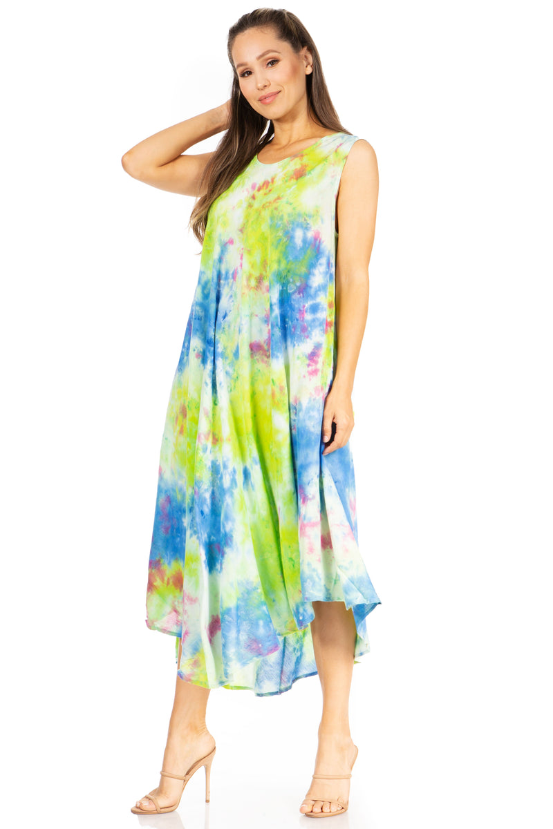 Sakkas Starlight Third Women's Tie Dye Beach Kaftan  Caftan Tank Dress/Cover Up