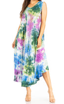 Sakkas Starlight Third Women's Tie Dye Beach Kaftan  Caftan Tank Dress/Cover Up