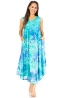 Sakkas Starlight Third Women's Tie Dye Beach Kaftan  Caftan Tank Dress/Cover Up