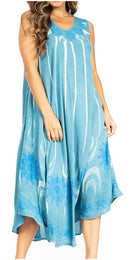 Sakkas Starlight Fourth Women's Tie Dye Caftan Tank Dress/Cover Up  Beach Kaftan