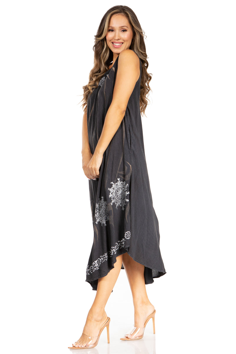 Sakkas Starlight Fourth Women's Tie Dye Caftan Tank Dress/Cover Up  Beach Kaftan