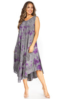 Sakkas Starlight Fourth Women's Tie Dye Caftan Tank Dress/Cover Up  Beach Kaftan