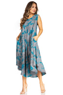 Sakkas Starlight Fourth Women's Tie Dye Caftan Tank Dress/Cover Up  Beach Kaftan
